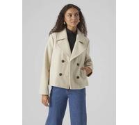 Vero Moda Jacke VMVINCEMIA Cropped Trenchcoat mit doppelreihiger Knopfleiste Beige XL