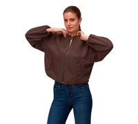 Kurzjacke VERO MODA "VMCHLOE LS BOMBER JACKET NOOS", Damen, Gr. L, braun (chocolate torte detail:melange), Web, Obermaterial: 90% Polyester, 10% Viskose, meliert, normal, Rundhals, elastischer Bund, J