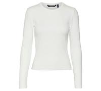 VERO MODA Damen VMCHLOE LS Short TOP JRS NOOS T-Shirt, Snow White, Small