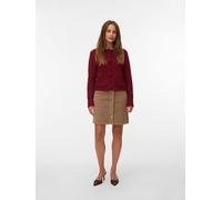 Cordrock VERO MODA "VMETTA HR SHORT CORD SKATER SKIRT NOOS", Damen, Gr. S (36), silber (silber mink), Cord, Obermaterial: 98% Baumwolle, 2% Elasthan, unifarben, kurz, Röcke (90554369-S) silber mink