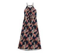 VERO MODA CURVE Damen Vmeasy Slit Dress R1 WVN Ga Cur Maxikleid, Navy Blazer/AOP:New Tropical, 44 Große Größen EU