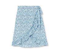 VERO MODA CURVE Damen Vmemma Henna H/W Wrap Blk Skirt Wv Cur Rock, Skyway/AOP:Caro Flower, 48 Große Größen EU