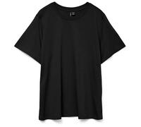 Kurzarmshirt VERO MODA CURVE "VMPAULINA SS T-SHIRT GA JRS NOOS CUR", Damen, Gr. L, schwarz, Jersey, Obermaterial: 100% Baumwolle, unifarben, normal, Rundhals, Shirts, Baumwolle, regular fit (78184257-