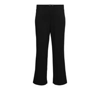 Anzughose VERO MODA CURVE "VMCBERLIN ZAMIRA MW WIDE PANT CUR", Damen, Gr. 46, Länge 32, schwarz, Web, Obermaterial: 95% Polyester, 5% Elasthan, unifarben, bequem normal, Hosen Anzughose (55986030-46)