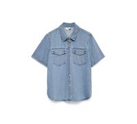 VERO MODA CURVE - VMCSIGGA SS CLR DENIM SHIRT CUR Light Blue Denim - Gr. - 48