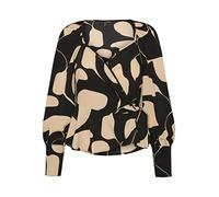 Vero Moda Curve Women's VMLYDIA LS WRAP TOP WVN CUR Bluse, Black/AOP:Lina, 48