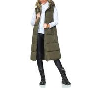 VERO MODA Damen 3/4-lange Steppweste mit Kapuze VMLigaane 10298757 Grape Leaf S