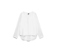 Vero Moda - VMKAJA LS V-NECK FOLD-UP TOP WVN Snow White - Gr. - M