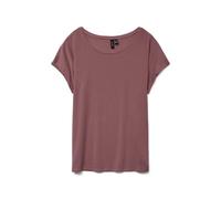 Rundhalsshirt VERO MODA "VMAVA PLAIN SS TOP GAJRS NOOS", Damen, Gr. M, bunt (rose braun), Jersey, Obermaterial: 95% Lyocell (TENCEL™), 5% Elasthan, unifarben, regular fit normal, Rundhals, Shirts Rund