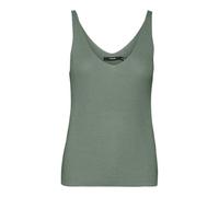 Stricktop VERO MODA "VMNEWLEX SUN SL TOP GA NOOS", Damen, Gr. S, laurel wreath, Strick, Obermaterial: 50% Viskose (LENZING™ ECOVERO™), 25% Baumwolle, 25% Polyacryl, unifarben, figurbetont hüftlang, V-