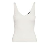 VERO MODA Damen Geripptes Struktur Top Einfarbiges V-Ausschnitt Sleeveless Oberteil Ärmellos VMGLORY, Farben:Weiß, Größe:XS