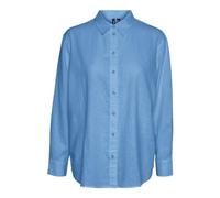 VERO MODA Damen Hemd Basic Rundhals Bluse Locker geschnitten Oberteil
