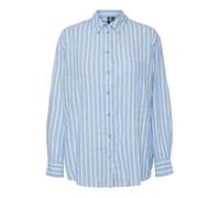 VERO MODA Damen Hemd Basic Rundhals Bluse Locker geschnitten Oberteil