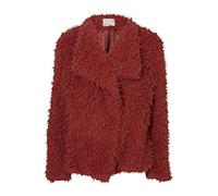 VERO MODA Damen Jayla Kurze Kunstfelljacke, Feuerstein, Small