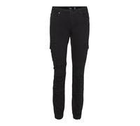 VERO MODA Damen Jeans Hose Stretch Denim Jogger Pants Cargo Stoffhose VMIVY, Farben:Schwarz, Größe:M / 30L, Beinlänge:L30