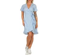 VERO MODA Damen Kleid VMHenna Wrap 10217974 Placid Blue AOP: grahic dots M