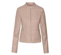 VERO MODA Damen Kunstlederjacke VMLotus Short Übergangsjacke Biker-Stil 10259991 rose dust XS