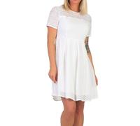 Vero Moda Damen Kurzarm-Kleid VMHoney Lace Pleated Minikleid aus Häkelspitze
