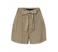 VERO MODA Damen Kurze Stoff Hose Casual Sommer Chino Hot Pants Leichter Stoff mit Bindegürtel VMMIA