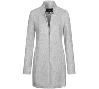 VERO MODA Damen Kurzmantel lange Damenjacke mit Stehkragen VMBrushedkatrine 10231027 Light Grey Melange 2 M