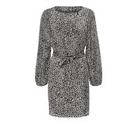 Vero Moda Damen Langarm Kleid VMMerve kurzes Damenkleid mit Leopard-Muster