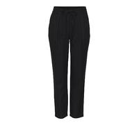 VERO MODA Damen Legere Leinen Stoffhose Casual Schlupfhose Lockere Ankle Pants, Farben:Schwarz, Größe:XS