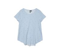 VERO MODA Damen Legere Shirt Bluse mit Rundhals und kurzen Ärmeln, Bedruckt