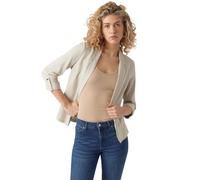 VERO MODA Damen Legeres Blazer Jackett mit Dreiviertel Arm Leichter Sakko Eleganter Business Shacket, Farben:Beige-2, Größe:M