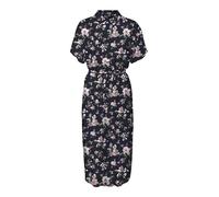 VERO MODA Damen Leichtes Kurzarm Kleid Midi Blusen Dress Locker mit Gürtel und Hemdkragen VMBUMPY, Farben:Navy,Größe Damen:XS