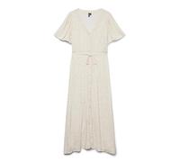 VERO MODA Damen Maxi Viskose Kurzarm-Kleid VMAlba langes Sommerkleid mit Blumen-Muster 10330301 Birch Alia Pastel Lavender S