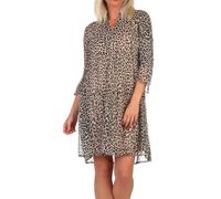VERO MODA Damen Mini-Kleid Tunika 3/4 Arm VMSmilla mit Leoprint 10307959 Birch Lova XS