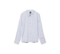 Vero Moda Damen Oversize Langarm Bluse VMNora gestreifte Hemdbluse mit Herzen