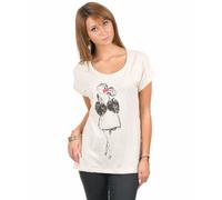 VERO MODA Damen Print T-Shirts Misha Lady SS TOP, White swan/Comb, XL