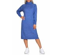 VERO MODA Damen Rollkragen-Strickkleid VMDaniela Midikleid 10291734 Beaucoup Blue Melange XS