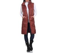 VERO MODA Damen Steppweste VMUppsala 3/4 Waistcoat lange Mantelweste 10273950 henna XS