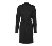 Vero Moda Damen Strick-Kleid VMBella kurzes Winterkleid mit Kragen und Gürtel
