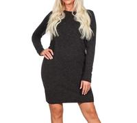 VERO MODA Damen Strickkleid VMDoffy fein gestricktes Langarmkleid 10215523 Chocolate Torte W. Black Melange L