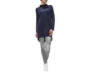 Vero Moda Damen Strickpullover Longpullover Longshirt Basic Pullover (M, Navy Blazer)