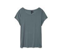 T-Shirt VERO MODA "VMAVA PLAIN SS TOP JRS NOOS", Damen, Gr. S, blau (north atlantic), Jersey, Obermaterial: 95% Lyocell, 5% Elasthan, unifarben, regular fit normal, Rundhals, Shirts T-Shirt, Materialm