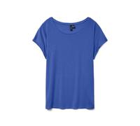 Rundhalsshirt VERO MODA "VMAVA PLAIN SS TOP GAJRS NOOS", Damen, Gr. M, blau (dazzling blau), Jersey, Obermaterial: 95% Lyocell, 5% Elasthan, unifarben, modisch, regular fit normal, Rundhals, Kurzarm,