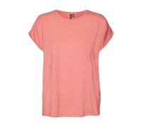 Rundhalsshirt VERO MODA "VMAVA PLAIN SS TOP GAJRS NOOS", Damen, Gr. L (40), rosa (dubarry), Jersey, Obermaterial: 95% Lyocell, 5% Elasthan, unifarben, modisch, regular fit normal, Rundhals, Kurzarm, S