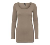 VERO MODA Damen T-Shirt, Walnut Melange, XXL