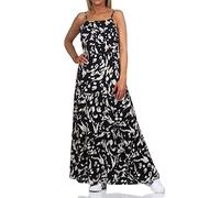 VERO MODA Damen Viskose Maxi Kleid VMEasy Singlet mit Spaghettiträgern 10286874 Black Cila M