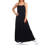 VERO MODA Damen Viskose Maxi Kleid VMEasy Singlet mit Spaghettiträgern 10286874 Black S