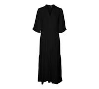 VERO MODA Damen Viskose Midi Kleid VMEasy Joy Kurzarmkleid wadenlang 10308001 Black XS