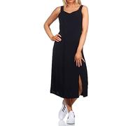 VERO MODA Damen Viskose Midi-Trägerkleid VMEasy Strap Calf mit Seitenschlitz 10286786 Black XS