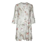 VERO MODA Damen Viskose Mini-Kleid Tunika 3/4 Arm VMEasy Joy mit Blumenprint 10297359 Birch Vicka S