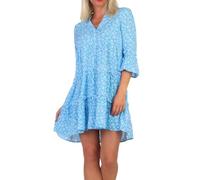 VERO MODA Damen Viskose Mini-Kleid Tunika 3/4 Arm VMEasy Joy mit Blumenprint 10297359 Bonnie Blue Vola M