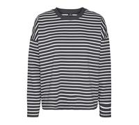 VERO MODA Damen Vmabby Ls O-Neck Top JRS Noos Langarmshirt, Asphalt/Stripes:Snow White, XS