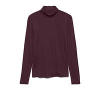Langarmshirt VERO MODA "VMALBERTE LS ROLLNECK TOP JRS NOOS", Damen, Gr. S, rot (winetasting), Jersey, Obermaterial: 95% Viskose, 5% Elasthan, unifarben, normal, Rundhals, Shirts (41850424-S) winetasti